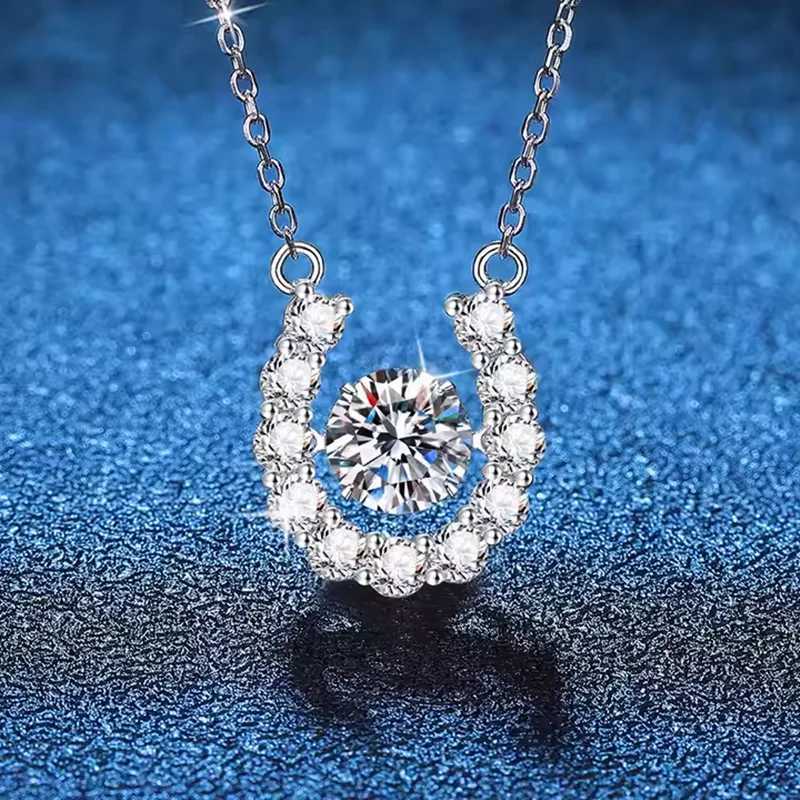 Fine Jewelry Grade D 1Carat Moissanite Diamond Jewelry 925 Sterling Silver Moissanite Pendant Necklace WomenXJ250114