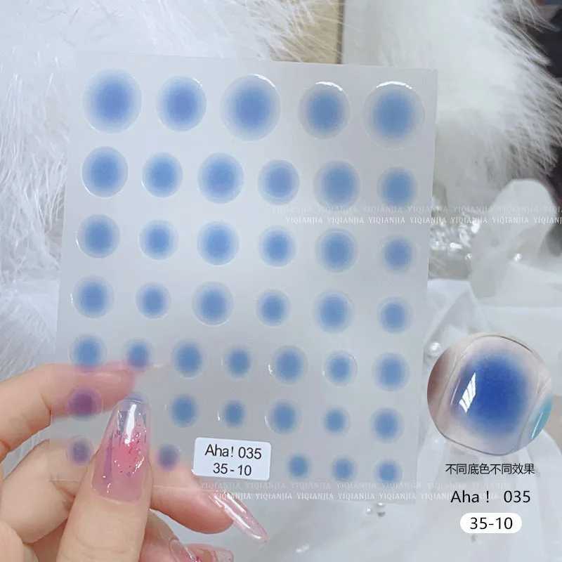 3D Translucent Blush Gradient Nail Art Stickers 12-Colors Aha Self-adhesive Rainbow Blush Sliders Blooming Gradient Nails DecalXJ250120