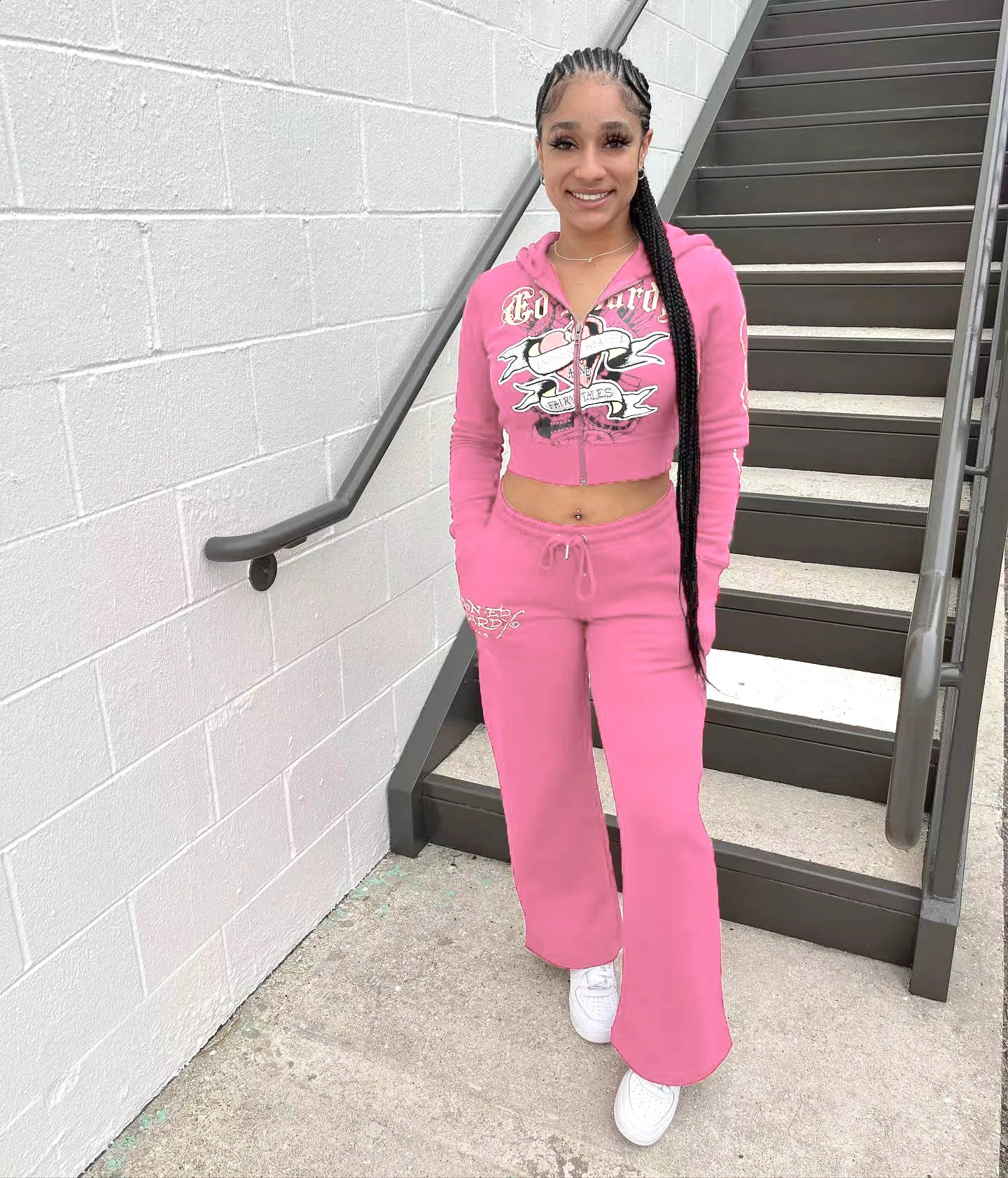 Women's 2 Piece Pant Set: Hoodie, Top Jacket Outfit for Winter & Fall, Elegant Bodycon Sweat Suit C260312