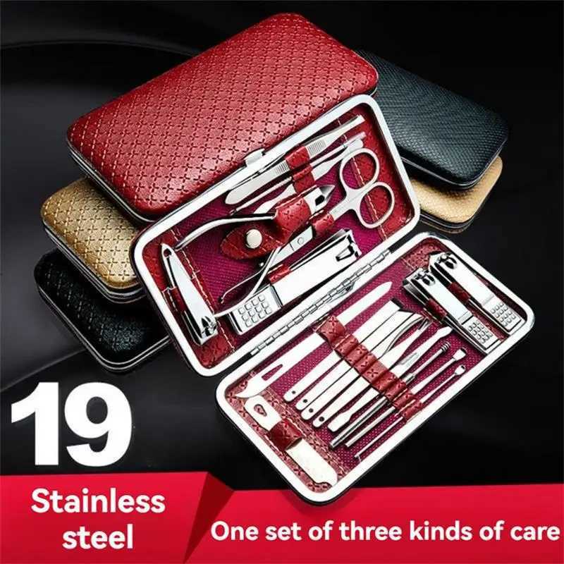 19pcs Nail Clippers Set Nail Clippers Pedicure Tool Ear Scooper Hawksbill Nail Furrow Clippers Beveled Pedicure KnifeXJ250116