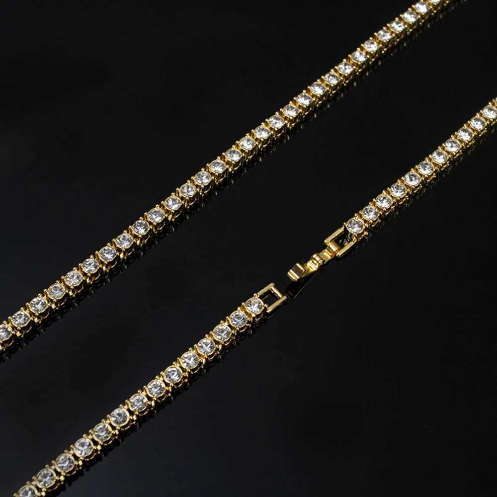 New 4MM Iced Out Tennis Bracelet Necklace Men Tennis Chain Fashion Hip-Hop Jewelry Women 8/16/18/20/24/30inch Choker Chain GiftXJ250121
