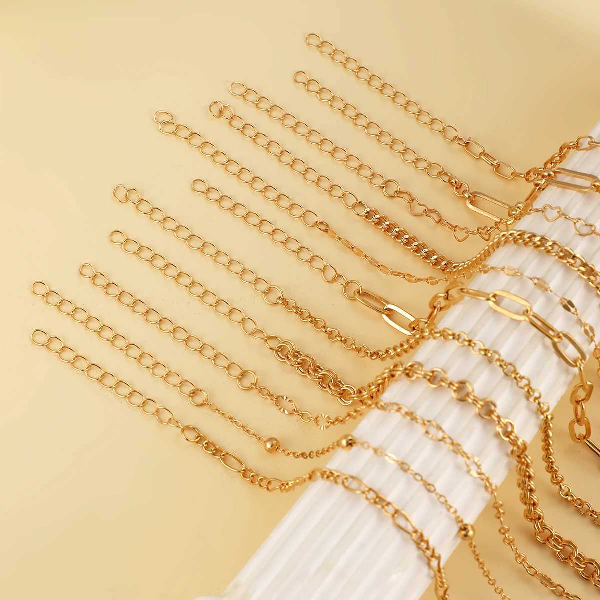 New 11Pcs/set Vintage Boho Cuban Bracelets For Women Temperament Gold Color Stackable Bracelets Sets Fashion Daily Wear Jewelry W250121