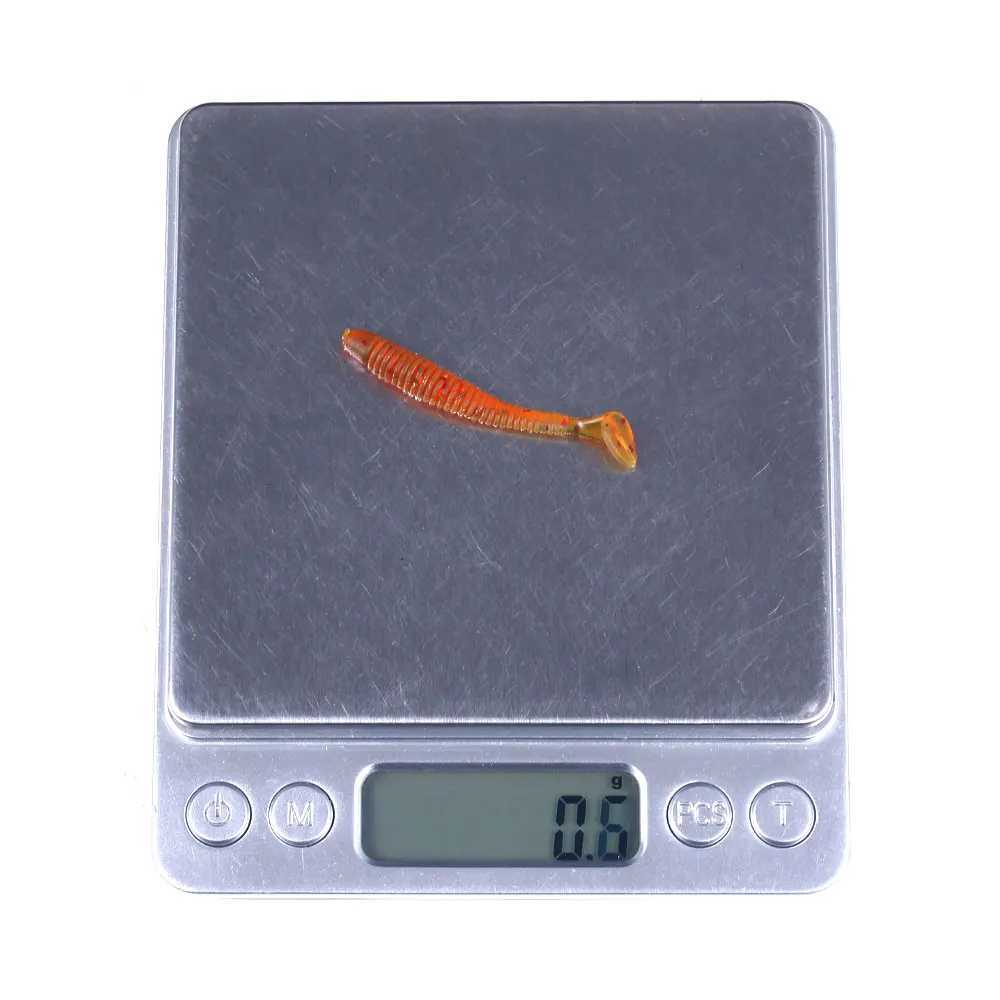 Hengjia 50pcs/Lot 4.5CM Small Soft Worm Swimbait T Tail Silicone Bait Wobbler Fishing Tackle for Carp Bass PikeXJ250122