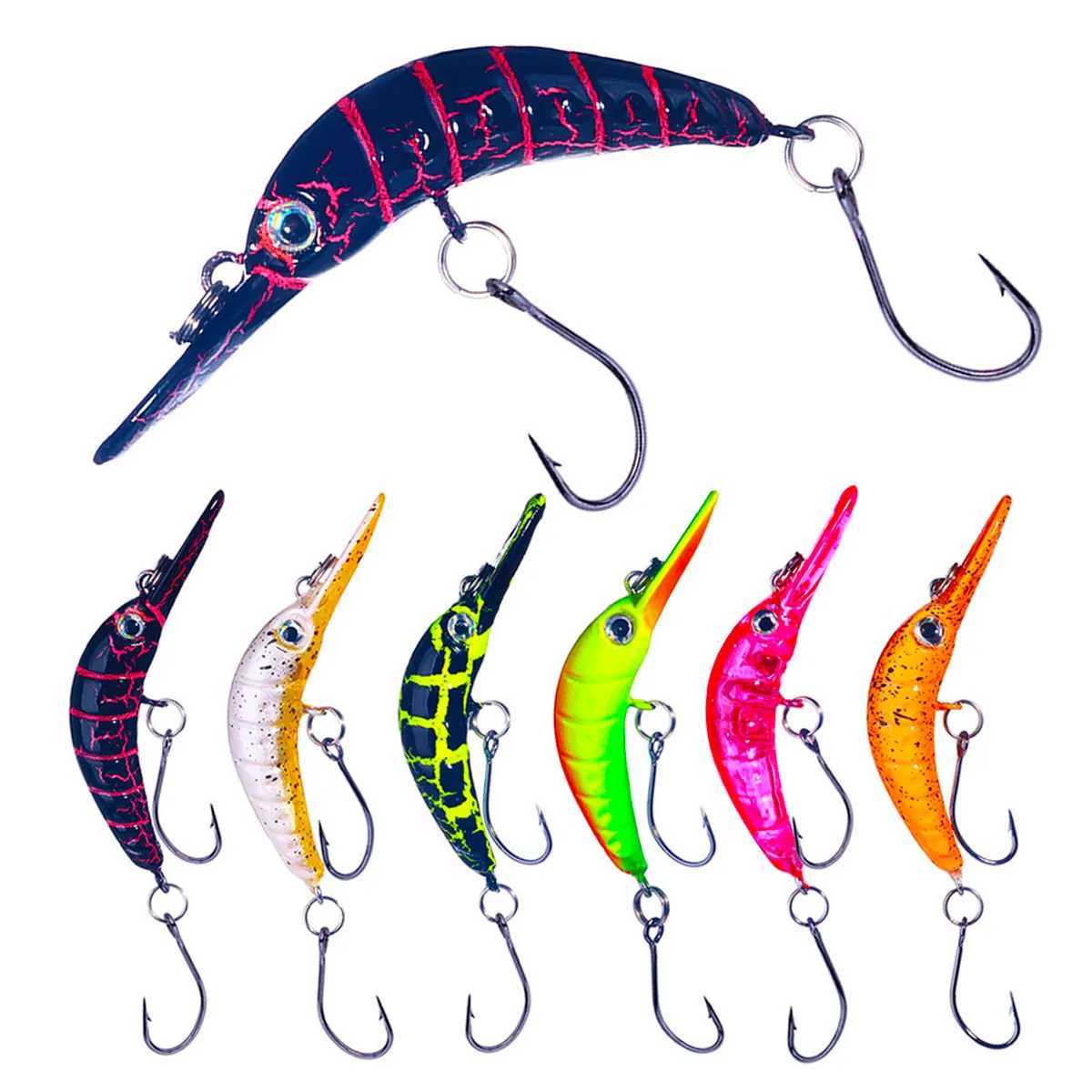HENGJIA Rice Worm Shaper Trout Minnow Wobbler Fishing Lure 5.2cm 2.6g Crank Artificial Hard Bait Trout Pike Bass FishingXJ250122