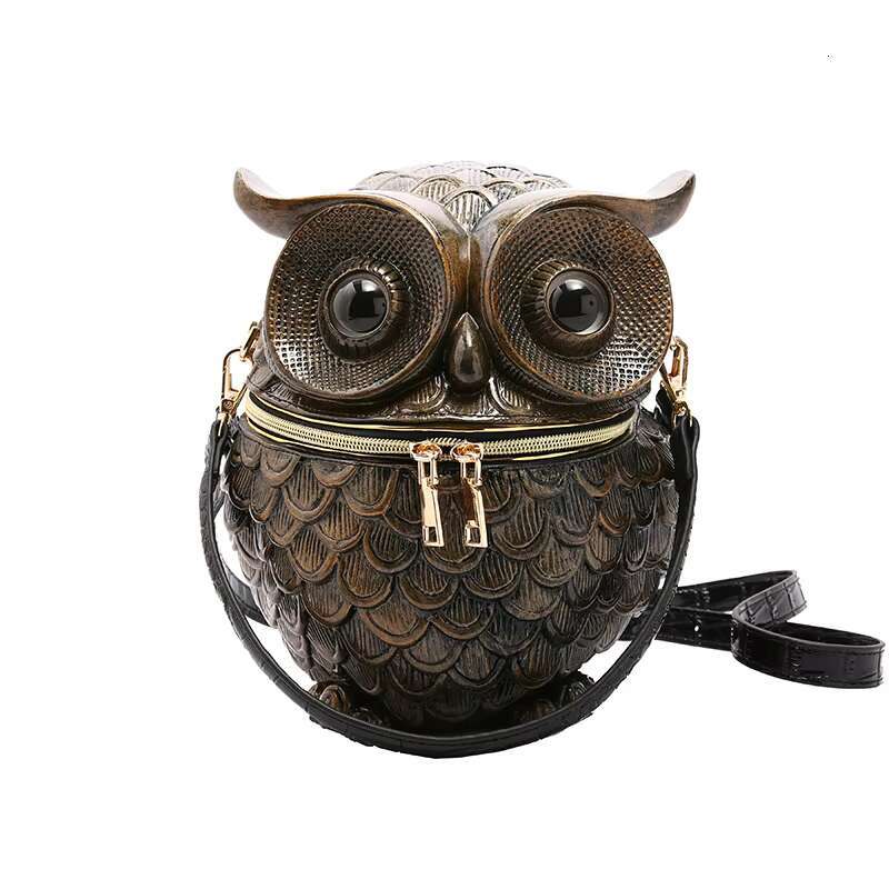 Women 3D Shoulder PU Leather Animal Shape Crossbody Detachable Strap Simulated Owl Satchel Girls Daily Bag