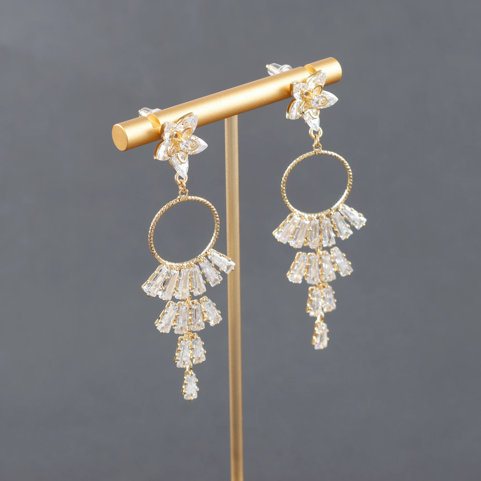 GUFEATHER M1124jewelry accessories18k gold platedcopperzirconspass REACHnickel freeflower shapediy earrings10pcs/lot 250117