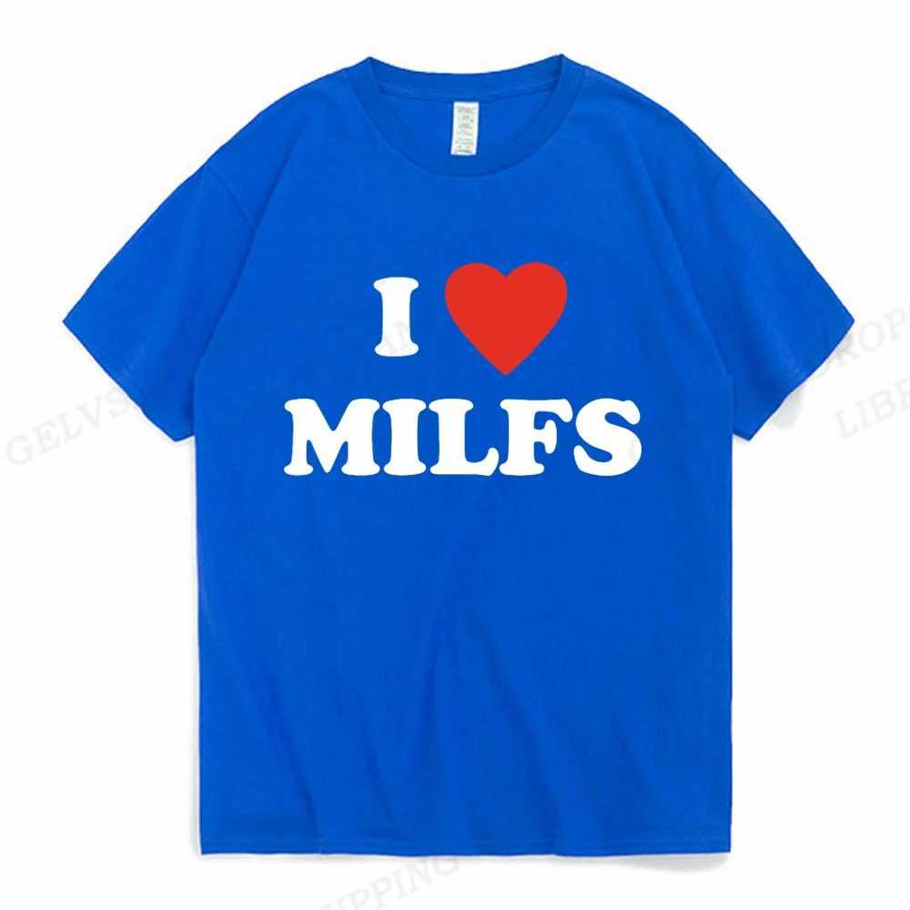 I Love MILFS T Shirt Men Fashion T-shirts Cotton Tshirt Kids Hip Hop Tops Tees Women Tops Summer Camisetas Unisex Tops Boy 2023 X250203