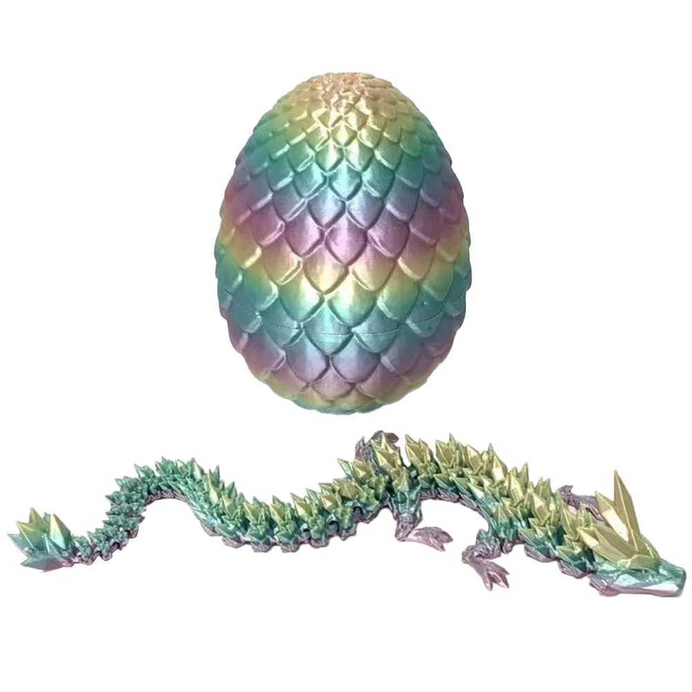 NEW 3D Gem Toys Crystal Printed in with Egg Best Gift Chinese Dragon Flexible Toy for Autism/ADHD Free shipping