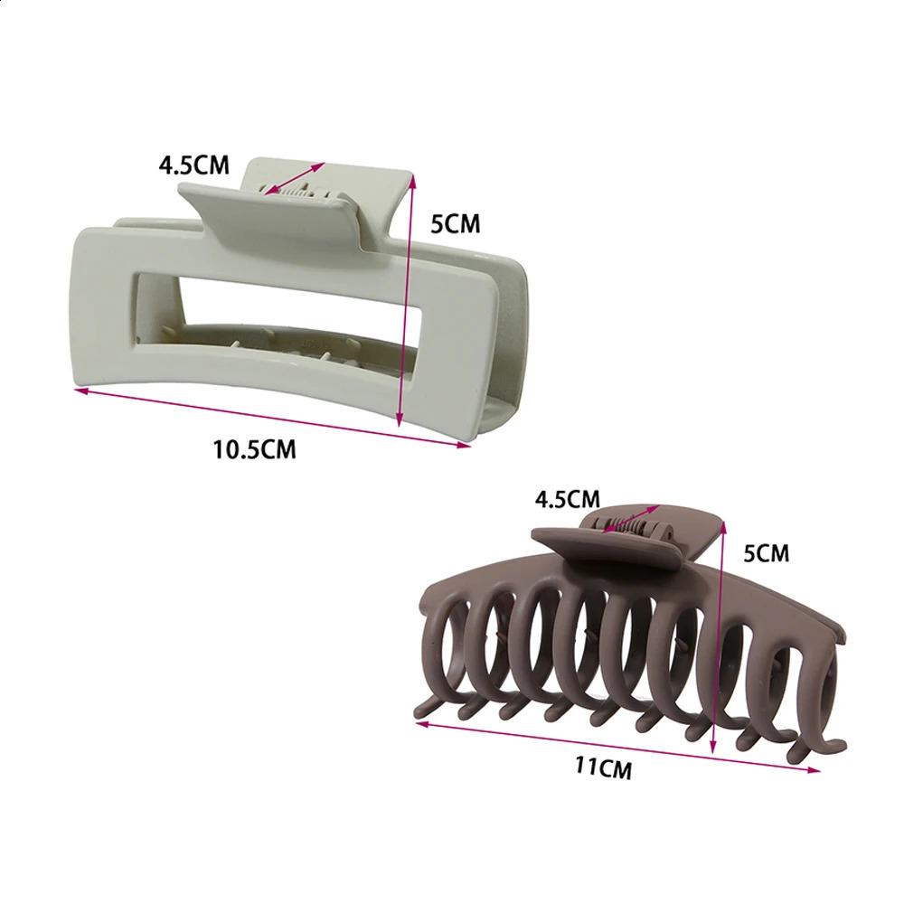 8PCS Korean Matte Hair Claws Elegant Women Acrylic Hair Clips Large Size Barrettes Crab Headwear Hairpins Girls Hair Accessories 250120