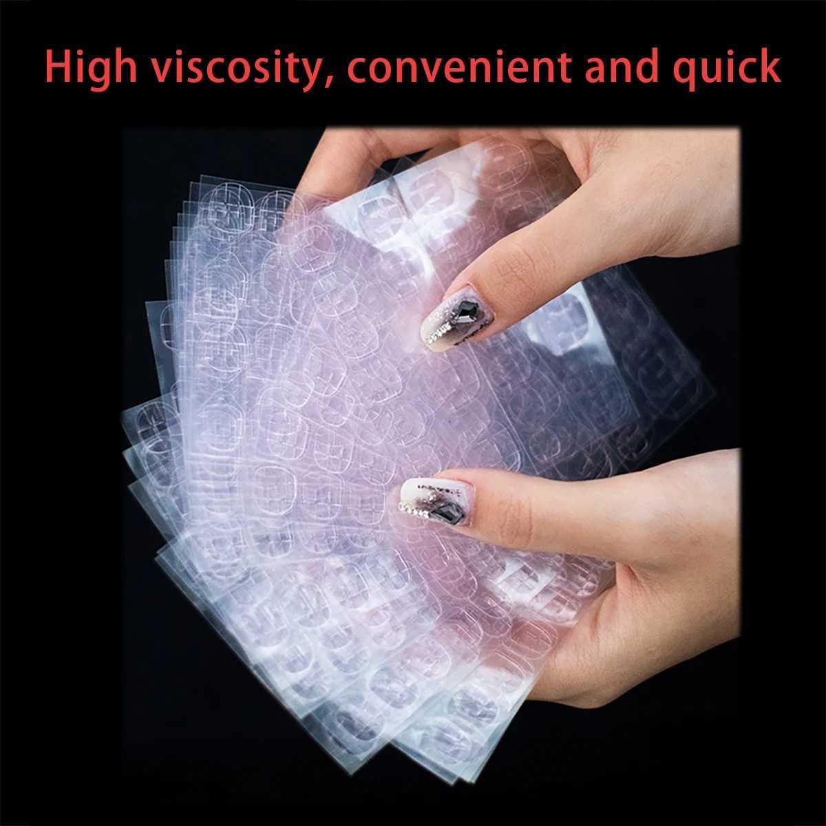 120Pcs False Nails Sticker Transparent Double-Side Adhesive Tapes Stickers Press on Fake Nail Tips Extension StickerXJ250120
