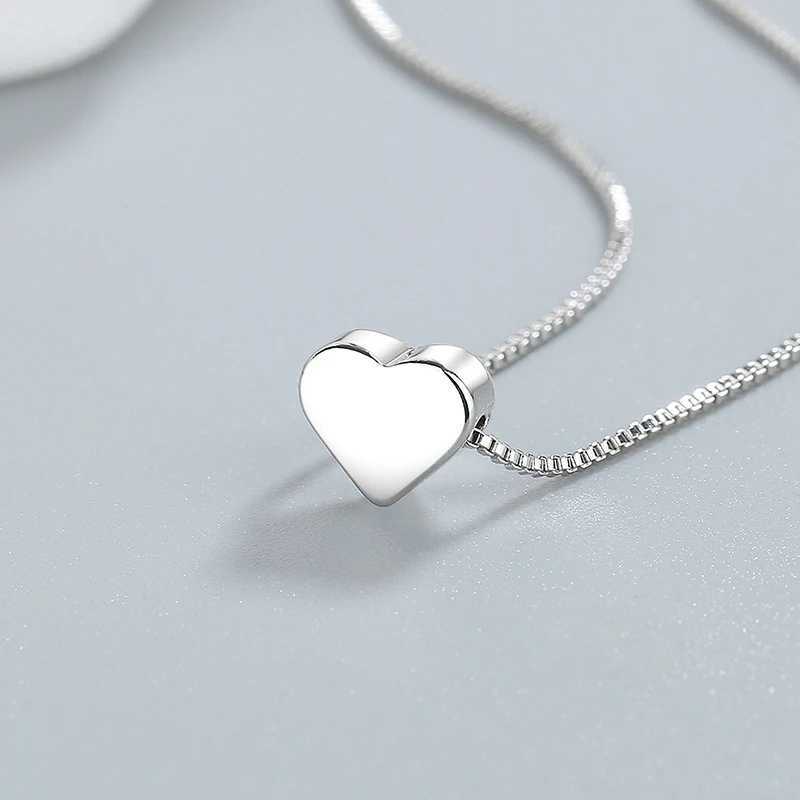 Fashion 925 Sterling Silver Heart Pendant Necklace Clavicle Chain For Women Fine Jewelry Wedding Party Birtay GiftXJ250114