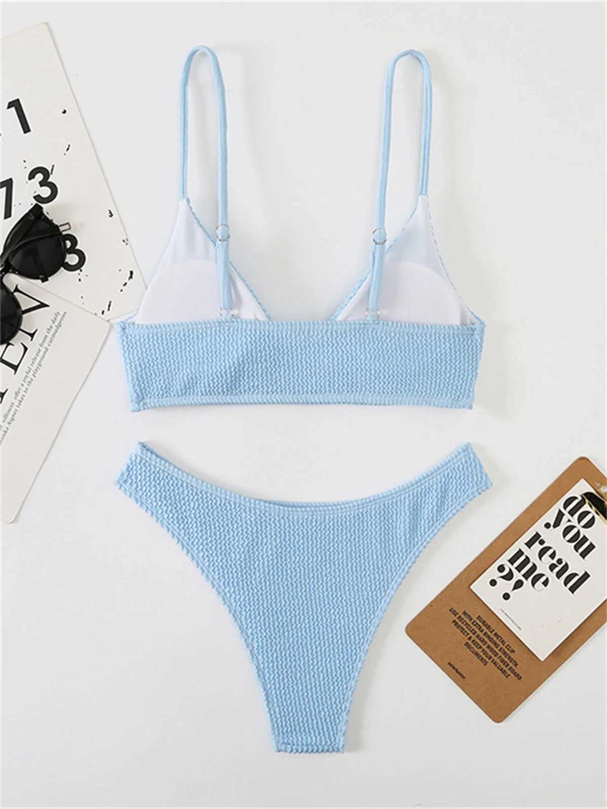 Sexy Extreme Micro Bikini Set 2024 Women White Black Wave V Neck Push Up Thong Swimsuit Beach Bathing Suit Two Piece SwimwearXJ250120