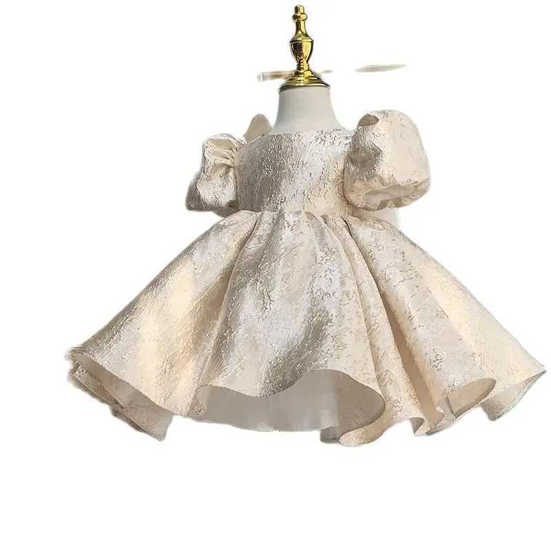 Champagne Puff Sleeves First Birthday Dress Baby Dress Girl Dress Princess Dress Sparkling Party Dress Ball Dress X250203