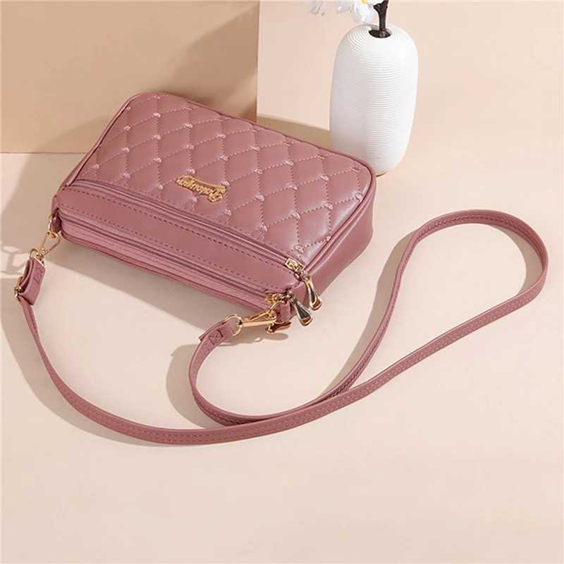 PU Leather Crossbody Bags Zipper New Fi Shoulder Bag for Women Large Capacity Embroidery Thread Small Purse and HandbagsXJ250121