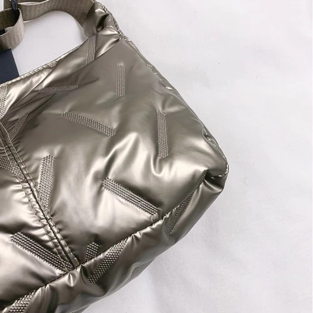 Dumpg Bright Space Cotton Tote Large Capacity Shoulder Crossbody Bag Sier Lightweight Nylon Handbag Girls