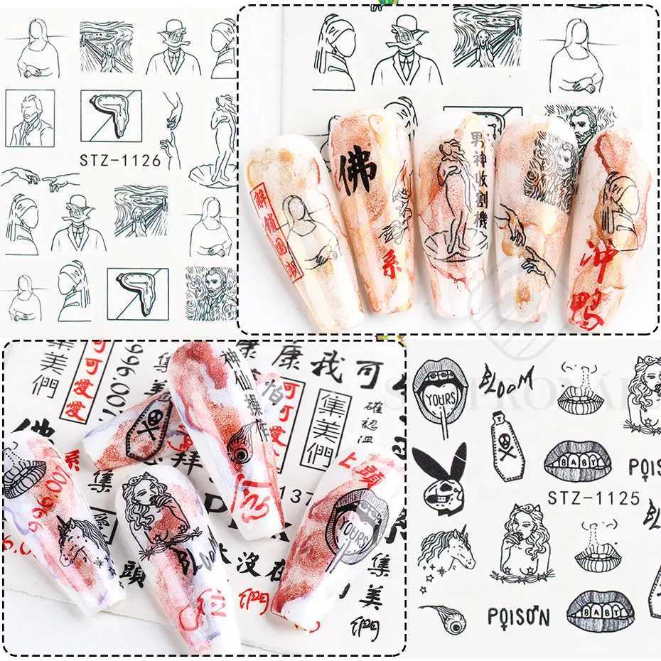 Chinese Dragon Nail Water Transfer Sticker Snake Chinese Characters Myth Slider New Year Nail Slider Decoration SLSTZ1114-1137-1XJ250120