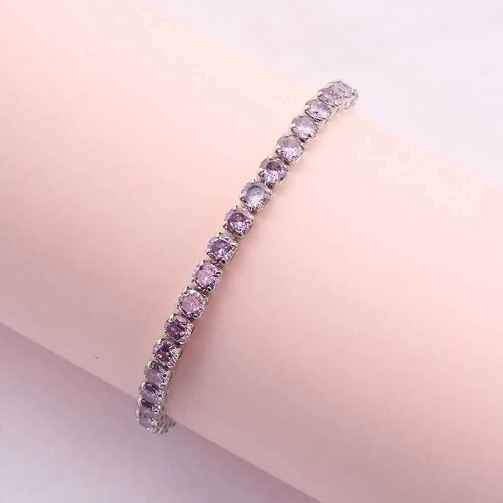 Fashion Bracelet Rhinestone Delicate Exquisite Multicolor Sparkling Dress-up Ravishing Tennis Bracelet Women Wrist Jewelry W250121