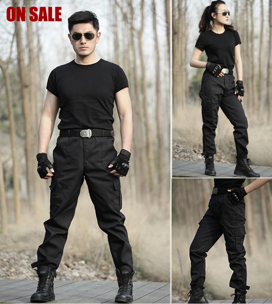 Black military tactical cargo pants mens combat tactical sports pants mens work pants Overalls casual Trouser Pantalon Homme CS 250122