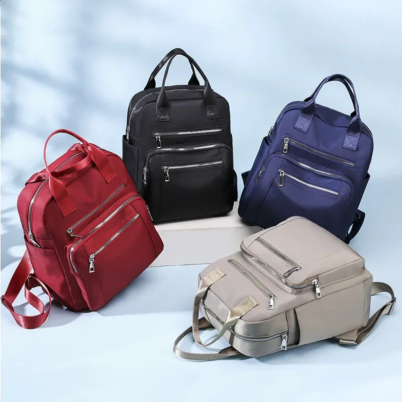Women Backpack Travel Casual Waterproof Oxford Shoulder Bags Female Large Capacity Handbag Rucksack Black Purse School Pack 250122
