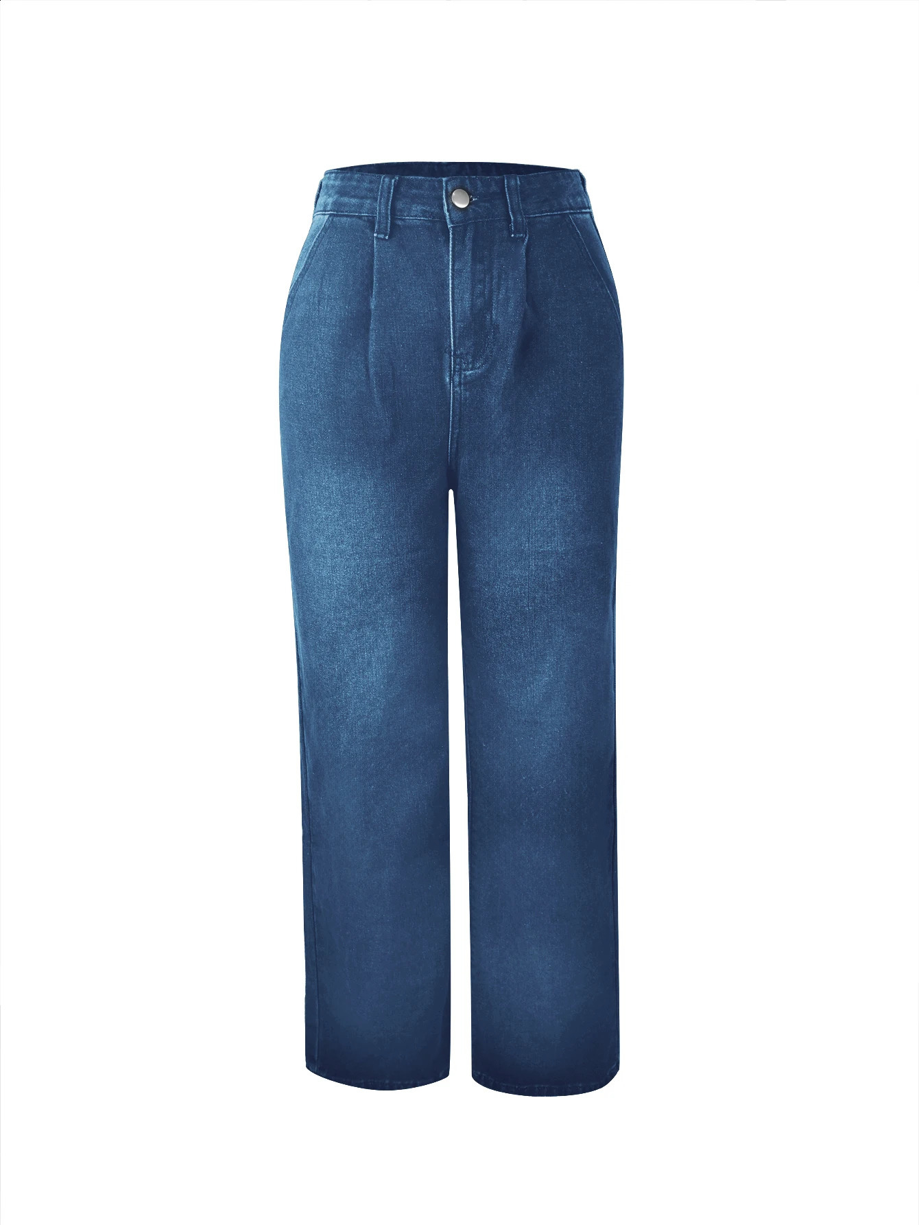 Womens Loose Wide Leg Jeans High Rise Straight Korean Trousers Relaxed Fit Stitching Mopping Denim Pants 250120