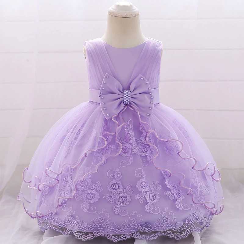 Toddler Infant First Birthday Dress For Baby Girl Clothes Bow Baptism Princess Dress Ceremony Girls Party Gown Dresses 0-2 Year X250203