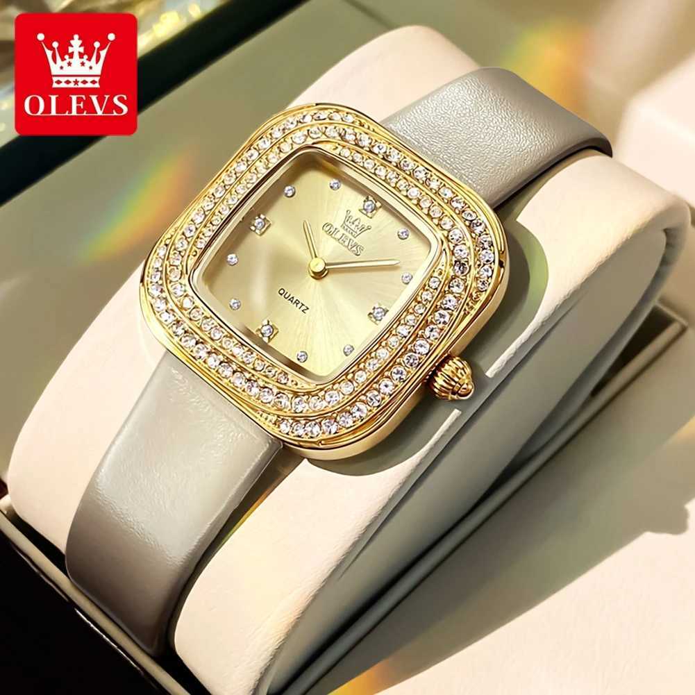 OLEVS 5512 Luxury Fashion Diamond Quartz Watch For Wen Waterproof Elegant Wan Wristwatch Leather Dress Watches X250203