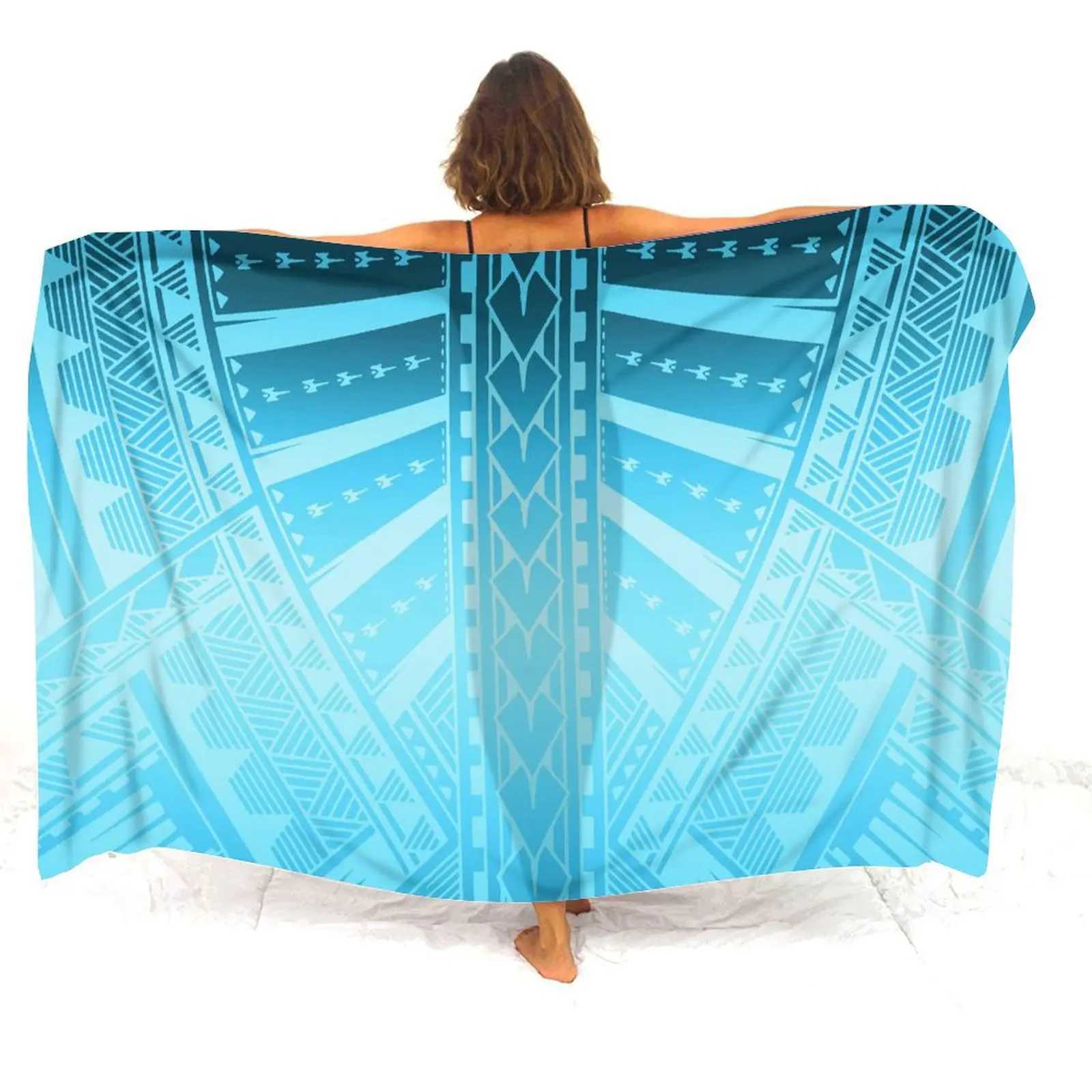 Samoa Island Club Ladies Sarong Shl Custom Beach ron Sunblock Coat Polynesian Flower Pattern Design New 2024 W250120