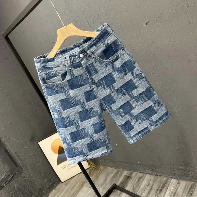 Mens Korean Style Boyfriend Streetwear Casual Knee Length Denim Shorts Summer Fashion Handsome Half Pants Luxury Brand Jeans X250203