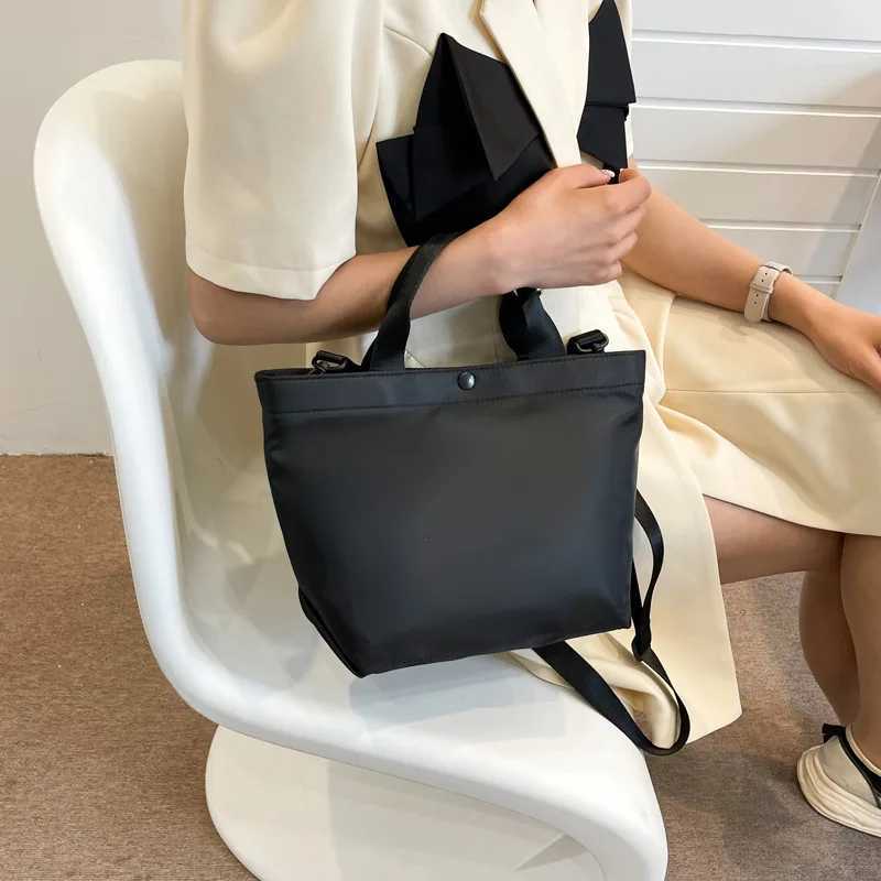 Vintage 2023 New Large Capacity Handbag Womens Nyl Cloth Shoulder Bag Korean Simple PU Crossbody Bags Female Purses Tote BagXJ250121