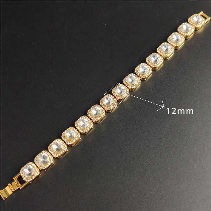 Ladies Mens Hip Hop Diamond Sparkle Necklace 12mm Wide Square Diamond Cuban Chain Cold Diamond Fashion Trend AccoriesXJ250114