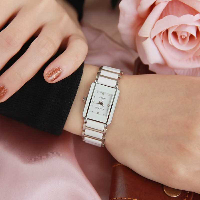 Fashion Chenxi Brand Lady Watch Elegant Black Ceramics Simple Minimalism Small Narrow Quartz Casual Wan Rhinestone Wristwatch X250203