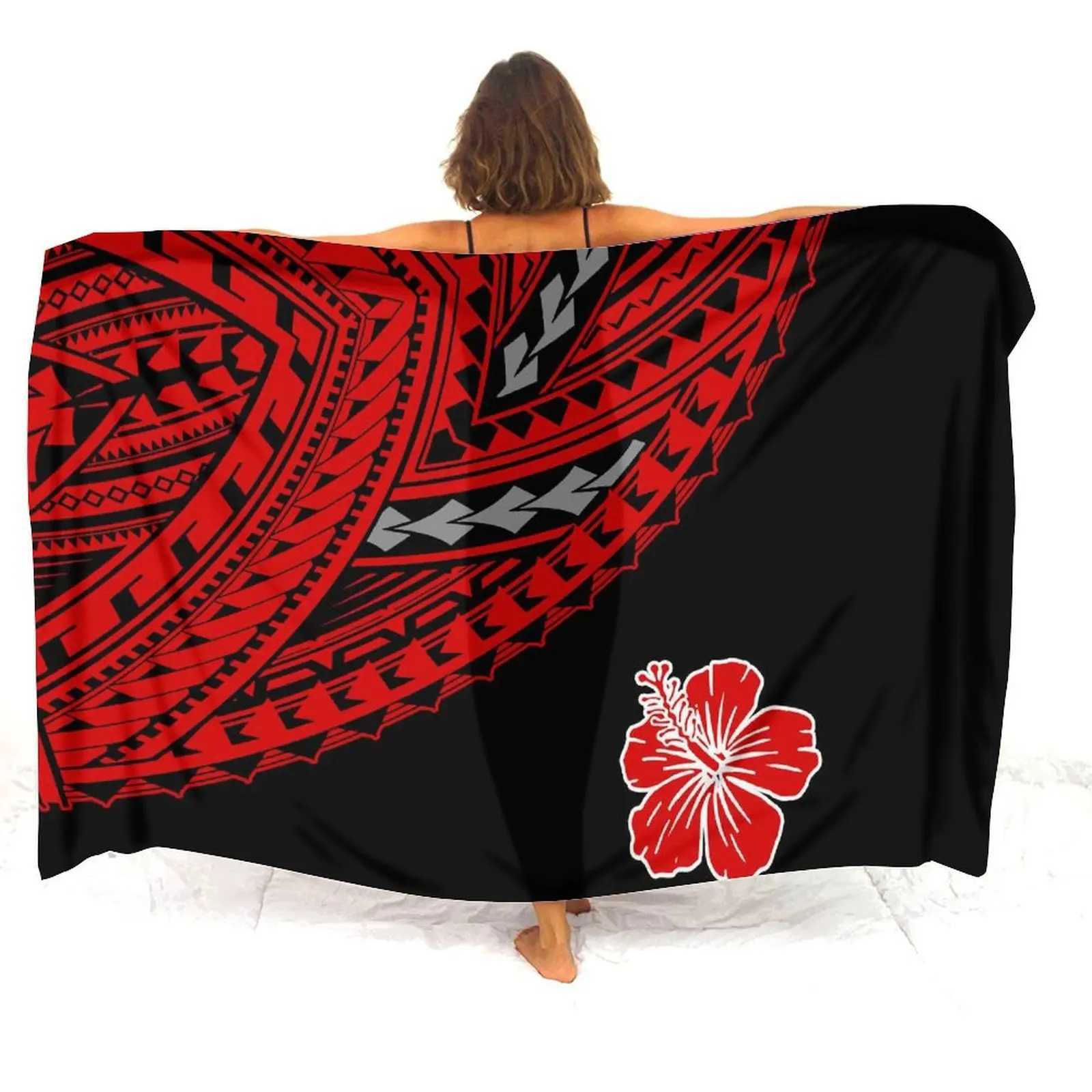 Polynesian Custom Sarong Bikini Wr Coat Custom Womens Sarong Haiian Resort Retro Ethnic Print Sarong Beach Scarf 2024 W250120