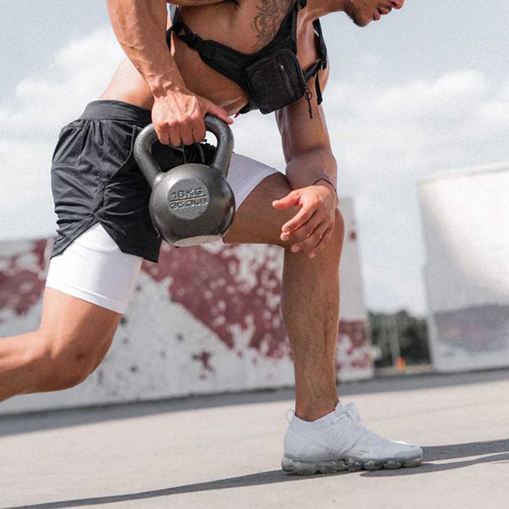 Gym Shorts Men Double-deck Workout Shorts 2 In 1 Quick Dry Workout Training Short Pants Sport Jogging Pants Running Shor X250203