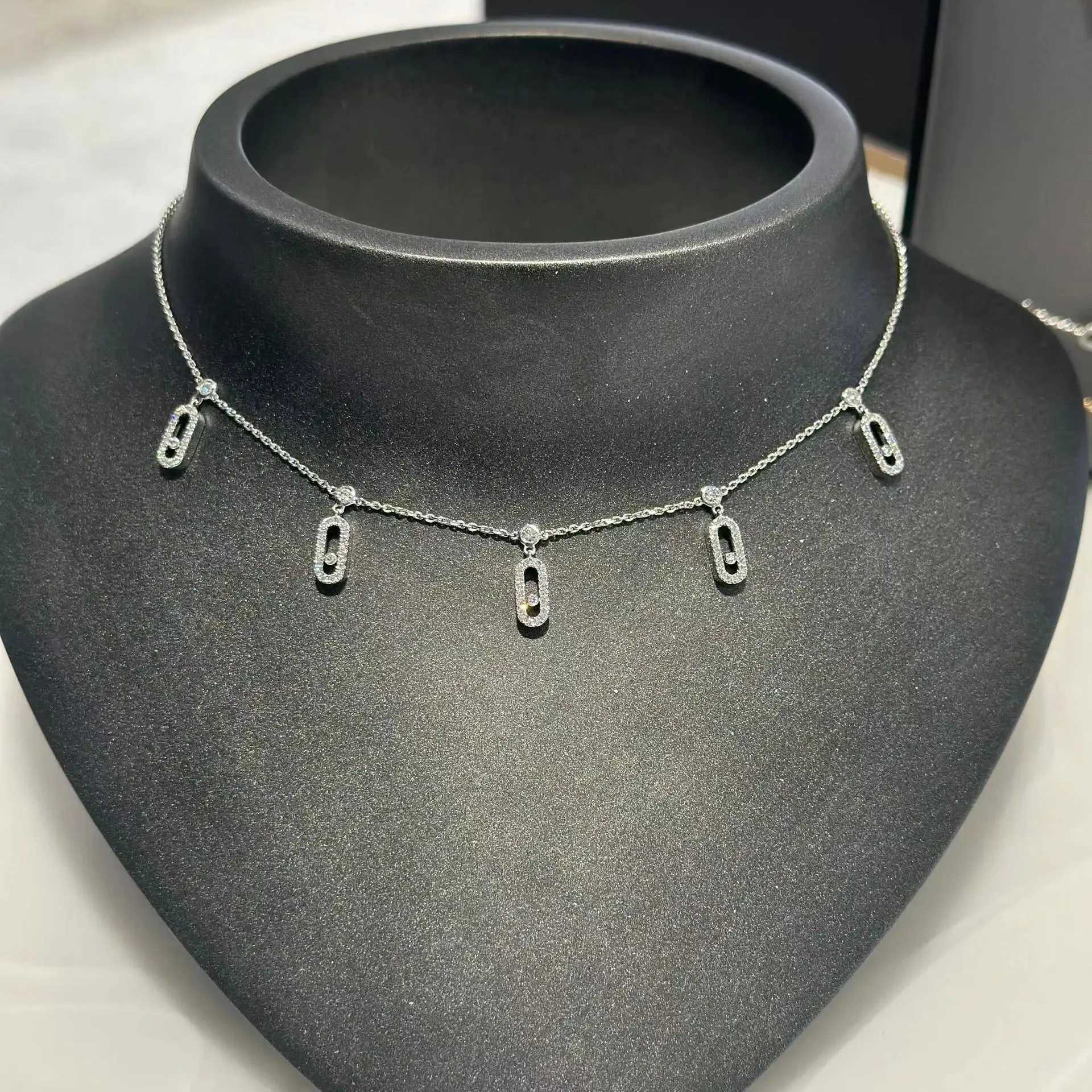 Popular French Brand Mobile Diamond 925 Sterling Silver Fashionable Womens Luxury Diamond Pendant Necklace Festival Party GiftsXJ250114