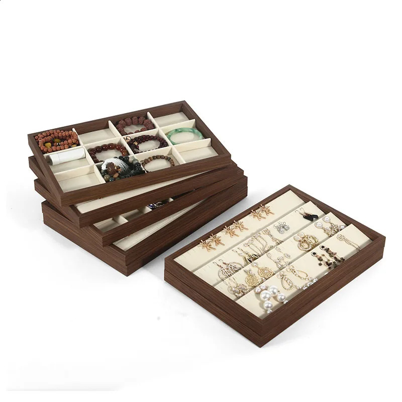 Jewelry display tray walnut grain rings necklace earrings tray jewelry props retro 250117