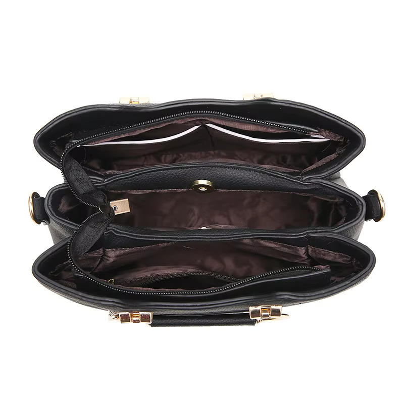 Handle For Women PU Leather Pendant Crossbody Bag Large Capacity Messenger Handbag Middle-Aged Mommy Bags Tote Purse