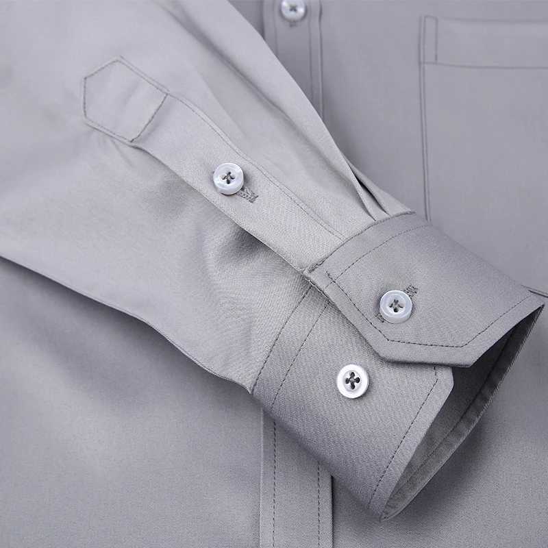 Plus Size M-7XL Elasticity Shirt Men Long Sleeve Slim Fit Casual Solid Color Luxury Shirt Social Formal Dress Shirts Man ClothesXJ250121