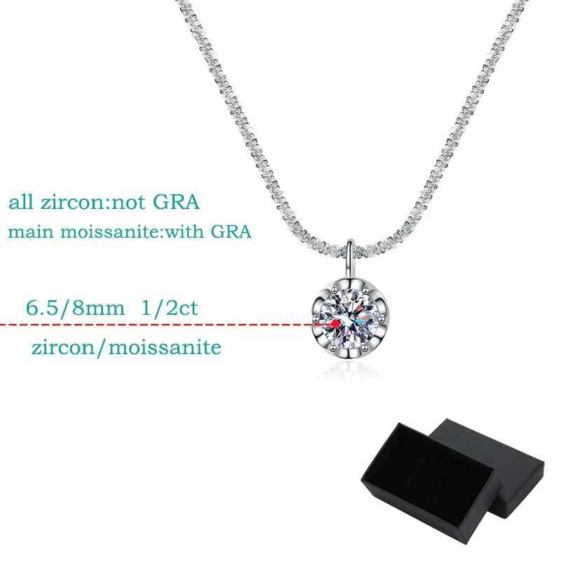 Smyoue 1CT 2CT Certified D Color Moissanite Necklace for Women Sparkling Lab Diamond Pendant Chain S925 Sterling Silver JewelryXJ250114