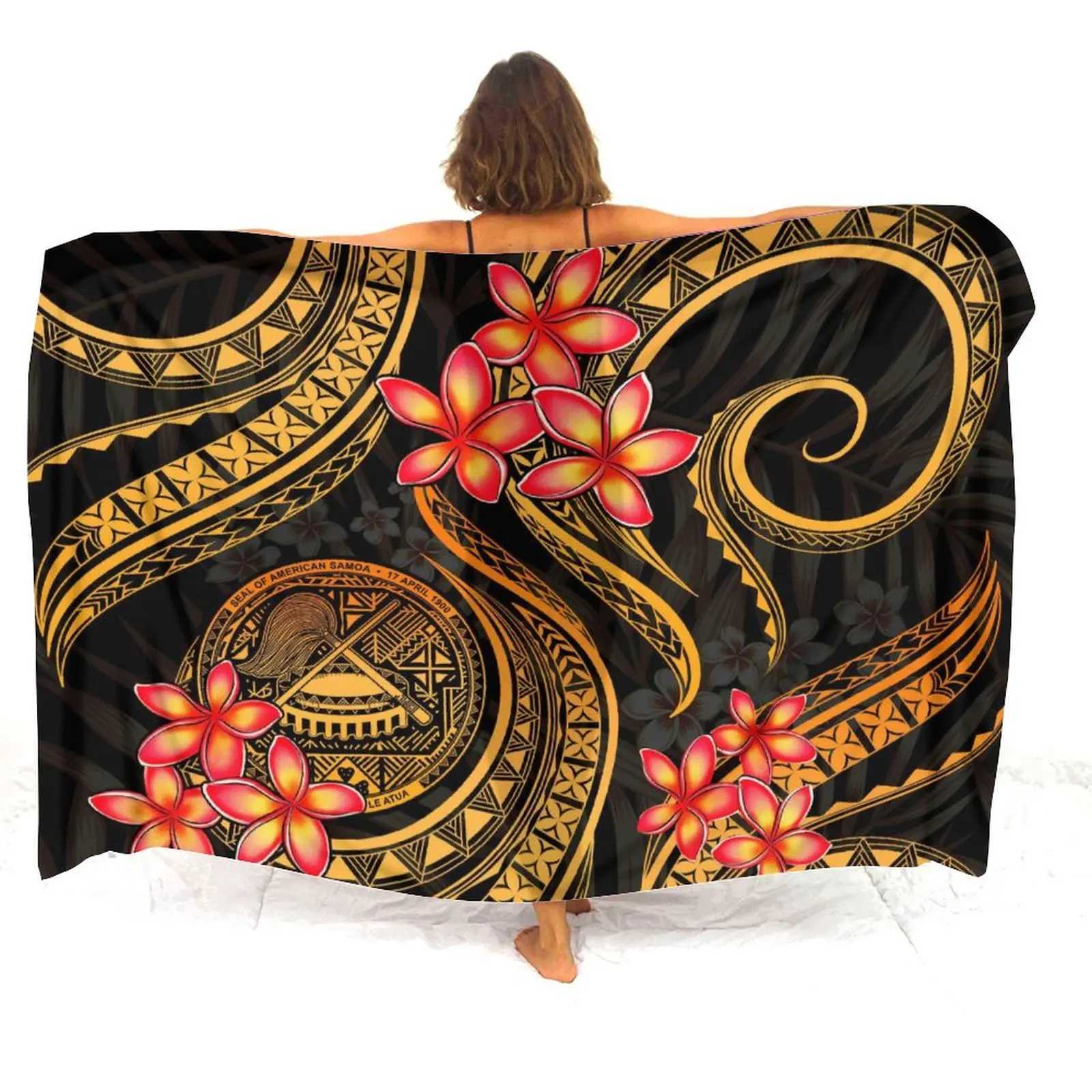 2024 New Haiian Seaside Sarong Ladies One-Piece Coat Soft Ce Elegant Bikini Coat Sarong Custom Polynesian Print W250120