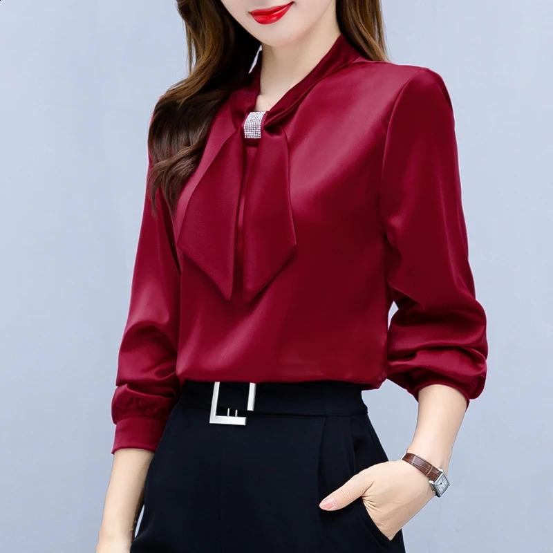 Blusas Mujer De Moda Long Sleeve Blouse Women Bow Collar Chiffon Shirt Tops Blouses Shirts Blusa Camisas F335 250110
