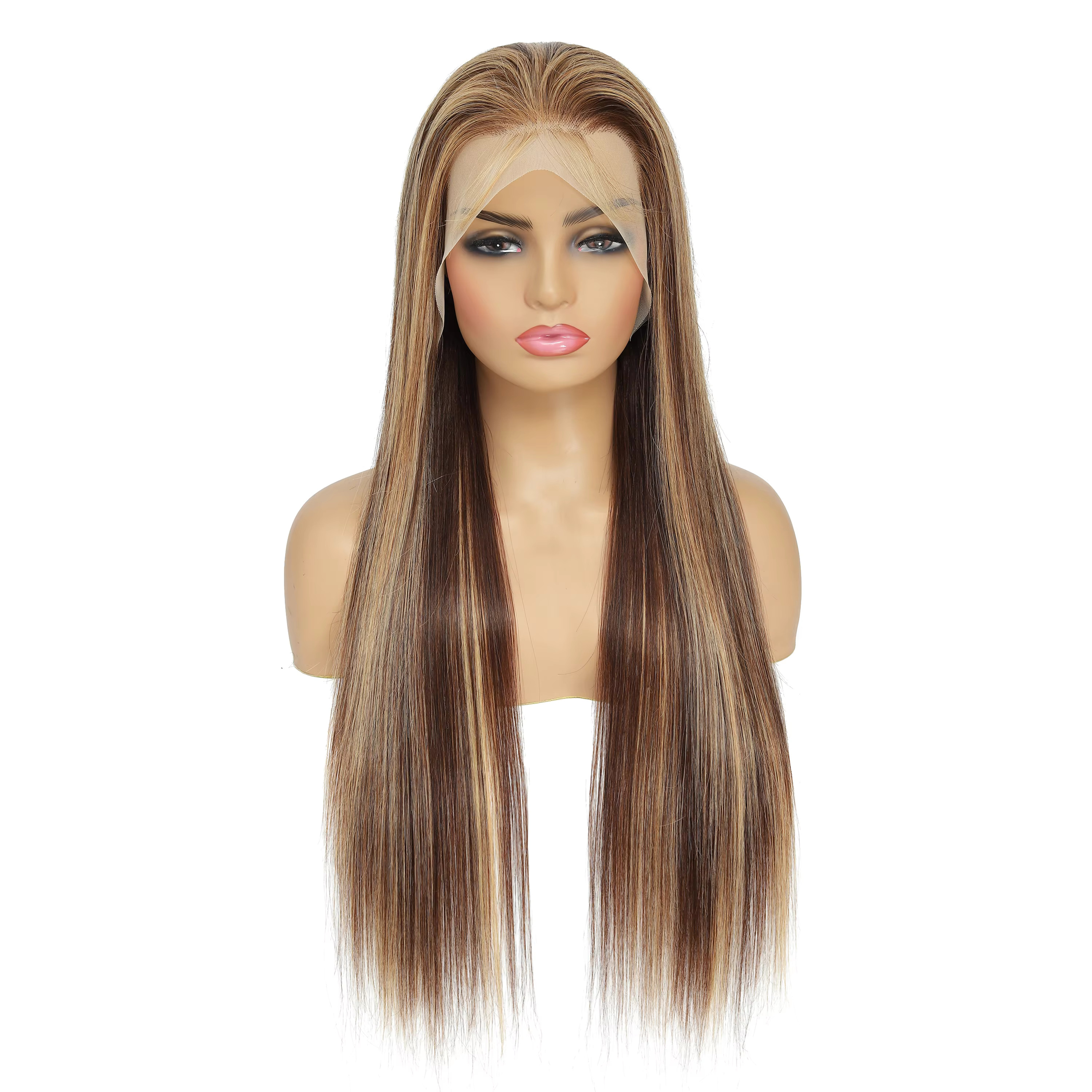 Highlight 13X4 Transparent Front Human Hair Wigs For Women Pre Plucked Honey Blond Colored Brown 13X6 Lace Frontal Wig