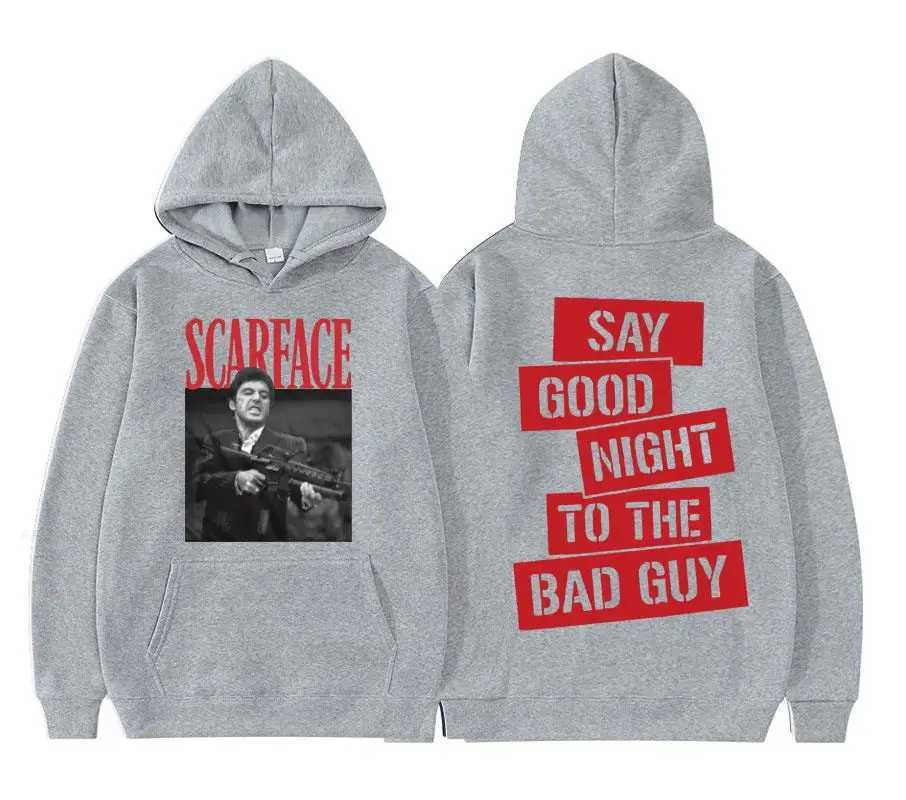 Scar Face Evil Star Tony Montana Say Good Night Hoodie Men/Women Casual Sweatshirt Street Fashion Hip Hop Pullover Y2k ClothingXJ2500118