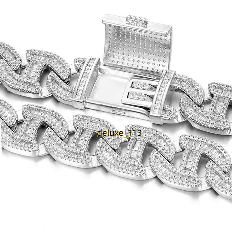 20mm VVS Dia Custom Hip Hop Jewelry Miami k Chain Cuban Baguette Moissanite Necklace For Rappers