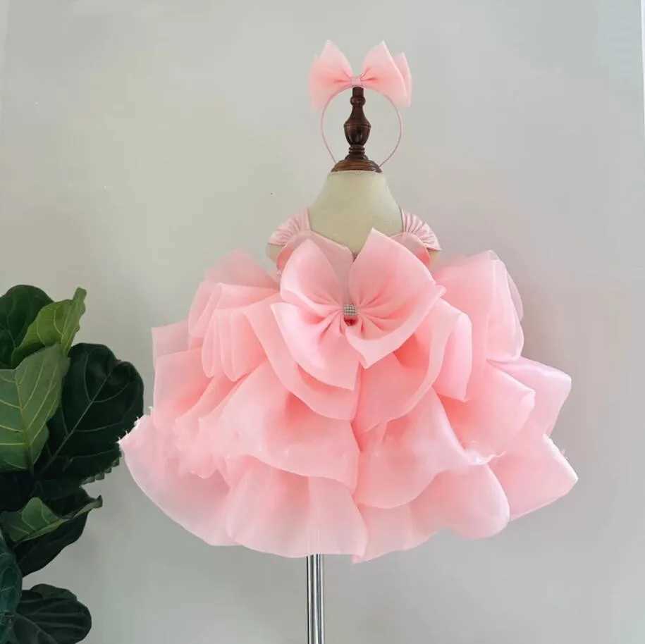 Newly arrived cute baby girl dress with bow baby Tutu Baptist costume childrens birthday dress baby Christmas gift 12M 18M 24M 3T X250203