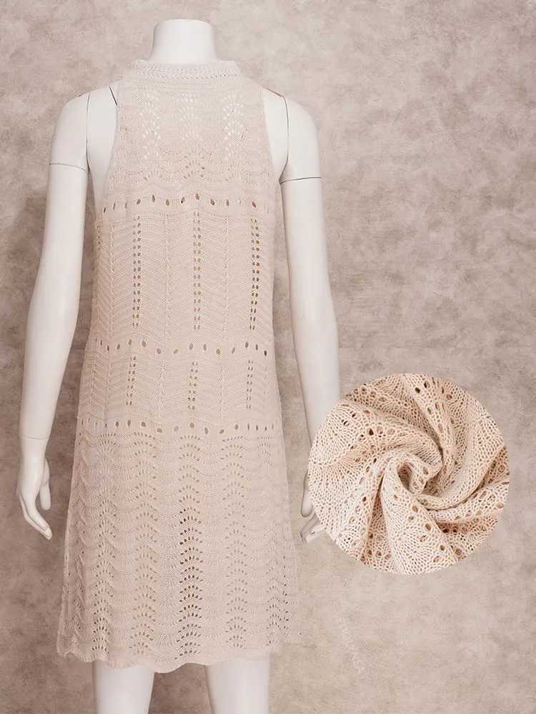 Pareo Cover Up Solid Mesh Knitted Crochet Beach Tunics Bikini Sarong Wr Beachwear Women Summer Mini Swimsuit Dr Kaftan A548 W250120
