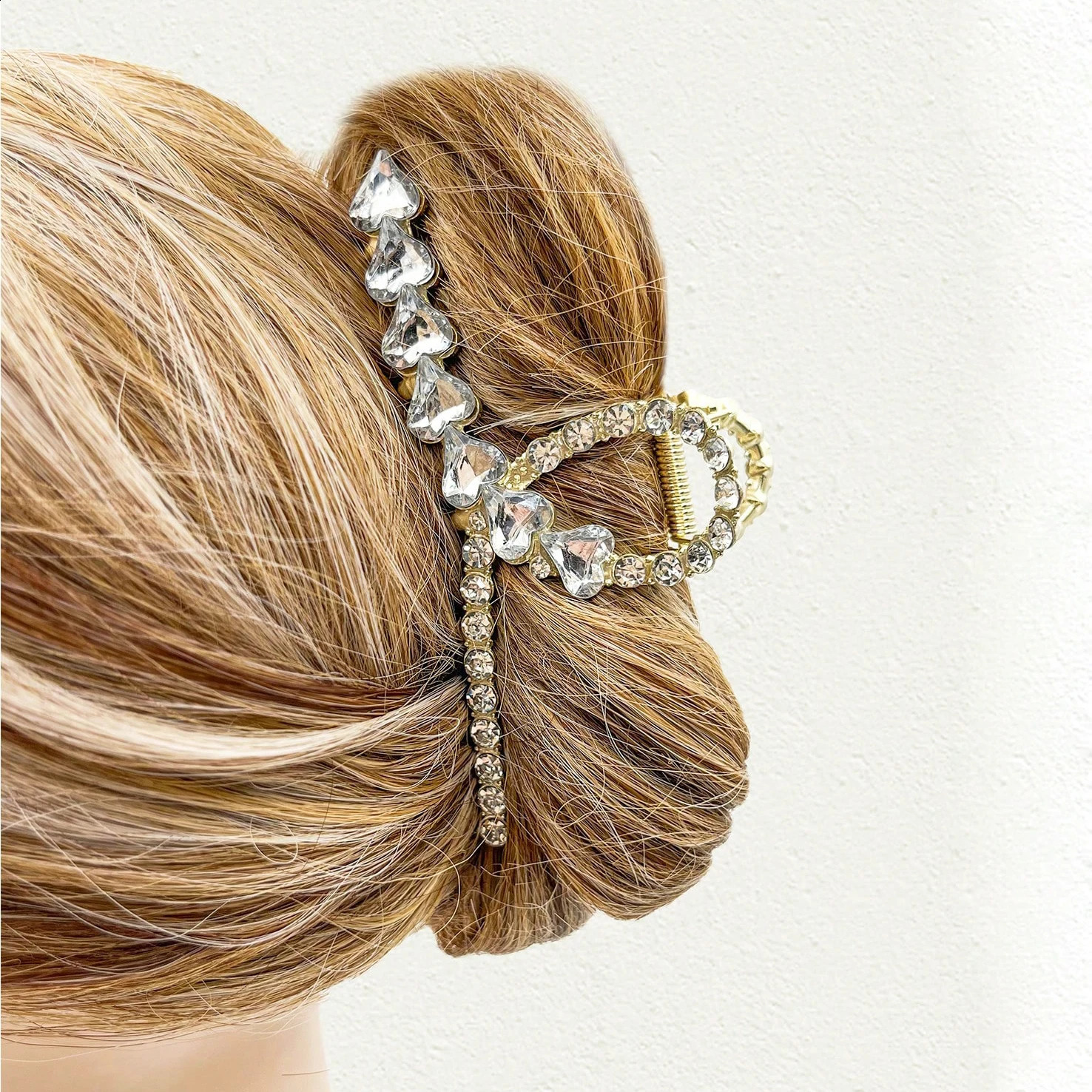 1Pcs Fashion Water Diamond Love Hair Claw For Women Girls Party Hair Accessories 250120