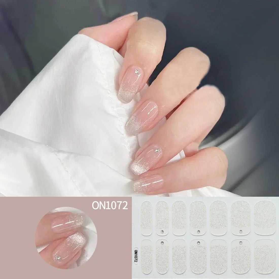 Fashion Transparent Cat Magnetic Semi Cured Gel Nail Stickers UV/LED Baking Lamp Gel Nail Paste Wraps Gel Polish Color DesignXJ250120