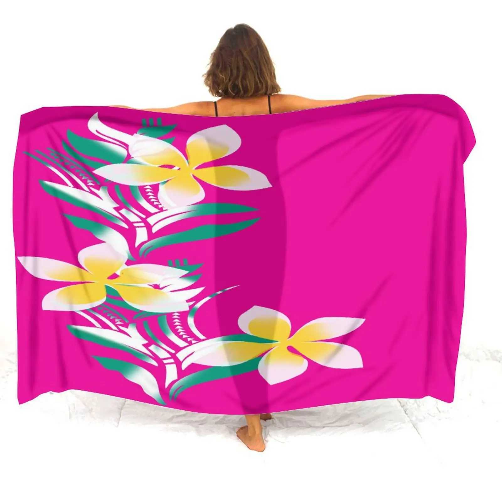 Wholesale Custom WomenS Sarong Polynesian Floral Print Summer Bikini Coat Anti-Slip Cover Sarong Soft Fabric Temperament Coat W250120