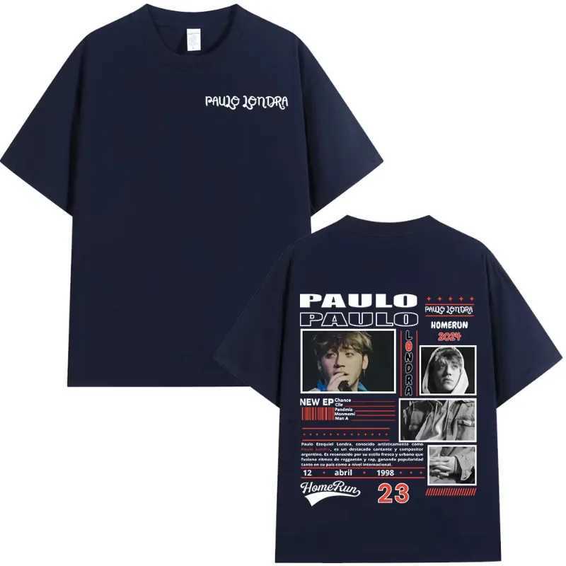 Rap singer Paulo Londra Homerun album graphic T-shirt mens fashion hip-hop oversized T-shirt short sleeved cotton loose T-shirt X250203