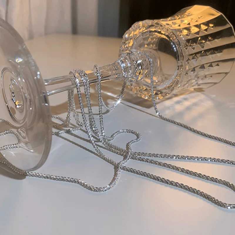 Popular 925 Sterling Silver Sparkling Clavicle Chain Choker Necklace Collar For Women Fine Jewelry Wedding Party Birtay GiftXJ250114